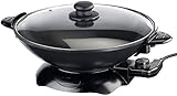 Rosenstein & Söhne Elektro Wok: Elektrischer Wok mit Thermostat, antihaftbeschichtet, 1.500 W, 5,1 l (Elektrische Pfanne, Pfanne elektrisch, Netzkabel Grillpfanne)