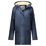 Geographical Norway ARMOTA – Winterjacke für Damen, warm, mit Kapuze, wasserabweisend, winddicht, verstärkter Verschluss, eleganter urbaner Stil, Outdoor-Jacke für den Alltag, marine, 48
