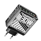 Europäischer Reise Steckdosen Adapter - USB Netzteil Europa Reiseadapter mit USB Schnellladung - Mehrfachsteckdose 6 Ports 30W Ladestation für Zubehöre