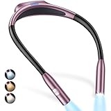 Gritin Hals Leselampe Buch, Stufenlos Dimmbar & 3 Farbtemperaturen LED Buchlampe, Aufladbar Halslampe, Augenschutz & Memory-Funktion, Ergonomisches Design Halslampe für Lesen, Stricken-Nachtviolett