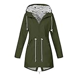 Regenjacke Damen Wasserdicht Mit Kapuze, Leicht Atmungsaktive Windbreaker Jacke, Fahrradjacke Für Frauen Fahrrad Sport Outdoorjacke Regenmantel Windjacke Herbstjacke Regenjacken Grün Xxl
