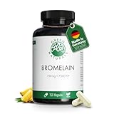 Bromelain | Hochdosiert: 750 mg (7.500 F.I.P) | 150 Kapseln | 5 Monate Vorrat | magensaftresistente Kapseln | Natürlicher Ananas Extrakt | Laborgeprüft | Vegan | Green Naturals