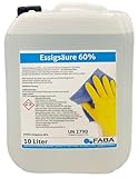 FABA Essigsäure 60% Essigessenz C2H4O2 Reiniger Entkalker 10 Liter