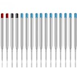 16er-Set Großraumminen für Kugelschreiberminen Großraumminen Metall Ersatzminen,für Schule, Bürobedarf Kugelschreiber Minen Schreibfarbe Blau Schwarz, Rot