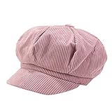 Damen Ballonmütze aus weichem Stoff, Schirmmütze Vintage Style, Schiebermütze, Newsboy Cap