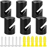 FLEXNOVA Affenschaukel, 6 Stück Schwarz Affenschaukel Lampe Kabel mit Schrauben und Dübel Zweiteilige Kabelhalter Decke Wand- und Deckenpins Aufputz-Kabelhalter Deckenpins für Lampen DIY Kabel