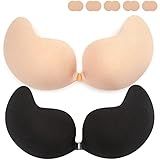 Klebe BH Push up Rückenfrei Trägerlos BH ohne träger Klebe-BHS große Brust Wiederverwendbare Unsichtbar Haut Freundlich Sticky Strapless Bra für kleine brüste Brautkleid Damen Rückenfreies Kleid