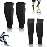 Schienbeinschoner Kinder Fussball, 2 Paar Schienbeinschoner für Fußball, Sport Schienbeinschutz für Kinder, professionell/Atmungsaktiv/rutschfest, Für heranwachsende Fußballspieler entwickelt (M)