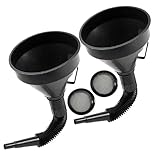 2 Stück mit Schlauch - Benzin Trichter, Trichter mit Abnehmbaren Aufsätzen, Filter für Motorrad Wasser Öl, Landmaschine, Automobil, Schnelle Filtration