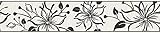 awallo selbstklebende Bordüre floral jung 5,00 m x 0,13 m metallic schwarz weiß Made in Germany 346629 3466-29