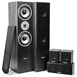 Fenton HF5W - Heimkino Musikanlage für Audiosystem 1150 Watt - 5.0 Surround Sound System, 5-teiliges Home Entertainment System, Heimkino Soundsystem, für Zuhause, Wohnzimmer - Schwarz