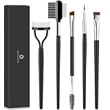 KINGMAS 5-teiliges Augen Make-up-Pinsel Set, Eyeliner-Pinsel, Augenbrauen-Pinsel, Wimper Kamm, Wimpernpinsel