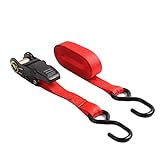 Spanngurte 5M Auto Motorrad Fracht Strap Spannung Seil Tie Down Strap Starke Ratsche Riemen for Gepäck Tasche Zurrseil Elastische Bänder Spanngurte Mit Ratsche(Red)