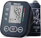 Sinocare Blutdruckmessgerät Oberarm - Klinisch Validiert, 2x99 Speicher für 2 Nutzer, Ein-Knopf-Bedienung, XL-Manschette (22-42 cm), Arrhythmia Detection