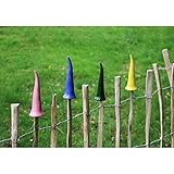 BURI 12xZaunhocker Mütze Keramik Dekor Figur Pfosten Gucker Außen Statue Gartendekor Gartenfiguren Keramikfiguren Gartenzwerge Außenbereich wetterfest handgefertigt langlebig Terrassendekoration,Bunt