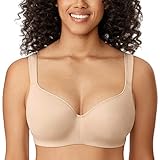 DELIMIRA Damen T-shirt BH mit Bügel Nahtloser Große Größen Gepolstert Beige 85C