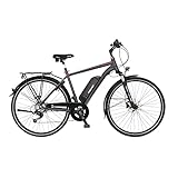 Fischer E-Bike Trekking, VIATOR 1.0 Elektrofahrrad für Herren, RH 50 cm, Hinterradmotor 45 Nm, 48 V Akku, dunkel anthrazit matt, 28 Zoll