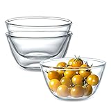 NUTRIUPS 3 Stück Glasschalen im Set 750ML Glasschüssel Salatschüssel 14.5cm Glas Dessertschalen Glas, Vorspeise Glasschale