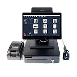 Registrierkasse, 14 zoll Alle In Einem Touchscreen POS Kassen Windows System Mit Software VFD Kunden Display for Einzelhandel Für Kleinunternehmen, Einzelhandel, Gastronomie(I3 4G 64G)