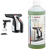 Bosch Akku Fenstersauger GlassVAC Solo Plus (2,0 Ah, 3,6 Volt, im Karton) & GlassVAC Reinigungsmittel (für Fenstersauger GlassVAC, für Glas und nicht-poröse Oberflächen, 500ml)