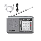 UKW Radio - Batteriebetriebenes Radio Mit Kopfhöreranschluss,Wiederaufladbarer Vollband Kurzwellenempfänger Für Reisen Zuhause Camping & Senioren