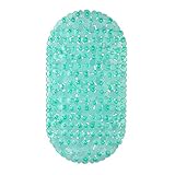 Relaxdays Badewannenmatte Steinoptik, BxT: 68 x 35,5 cm, waschbar, rutschfeste Badewanneneinlage, mit Saugnäpfen, grün