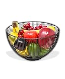 IPEA Obstkorb aus Metall – Modernes und Elegantes Design – Obstkorb für Obst, Zitrusfrüchte, Nüsse, Lebensmittel – Obstschale für offene Tischdekoration – für Tisch- Farbe Schwarz