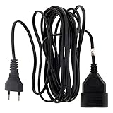 Zenitech - Elektrische Verlängerungskabel HO3VVH2F 2x 0.75 mm² - 6A Verlängerung Ohne Erdung Mit Kindersicherung - Schwarz - 10m