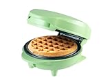 Bestron Mini-Waffeleisen für klassische Waffeln, kleiner Waffelmaker mit Antihaftbeschichtung, für Kindergeburtstage, Familienfeiern, Ostern oder Weihnachten, Retro Design, Farbe: Mint Mattiert