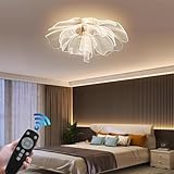 LYSDjia Moderne LED-Deckenlampe Acrylblume kreatives Design geeignet für Schlafzimmer Foyer Korridor Wohnzimmer Heimdekoration dimmbare Kronleuchterlampe mit Fernbedienungsbeleuchtung(55cm)