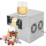 ‌Professionelle Schneeflockeneismaschine,ice crusher 120kg/Tag, 304 Edelstahl, 8 Geschwindigkeiten, Luftkühlung, Doppelbehälter (5L x2), 220V für Milchtee/Desserts