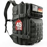 SPARTANFY Taktischer Rucksack 45 L für Herren – Wasserdicht, MOLLE-System, Große Outdoor & Gym Backpack – Ideal für Crossfit, Fitness, Wandern, Reisen, Bergsteigen, Militär & Alltag