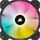 Corsair iCUE SP120 RGB ELITE 120-mm-PWM-Leistungslüfter für Desktop (CORSAIR AirGuide-Technologie, Acht programmierbare RGB-LEDs, 18 dBA Low Noise, PWM-Steuerung, 1.500 U/min), Schwarz