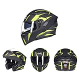 Motorradhelm, doppeltes Objektiv, Klapp-Helm, Unisex, Elektro-Autohelm, ABS-Material, Persönlichkeitsmuster, DOT-Zertifizierung, 5, Large
