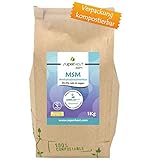 Superkost MSM Pulver 1Kg | 99,9% Rein, bestätigt von unabhängigen Labor | ausgezeichnet mit Agrolab Prüfsiegel | Kompostierbare Verpackung | Vegan