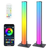 LED Lightbar,2PCS Smart RGB Lampe Dimmable Ambient Light TV Hintergrundbeleuchtung,USB-Betrieb,Musik Sync,Bluetooth, mit App und Fernbedienung für PC Gaming Deko Zimmer Aquarium Deko