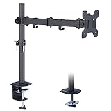 BONTEC Monitor Halterung für 13-32 Zoll Bildschirme Höhenverstellbar VESA 75 & 100 mm Einzelarm Ständer Schreibtischklemme Neigbar Schwenkbar Monitorarm, 8KG