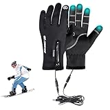 USB Beheizte Handschuhe, Beheizbare Handschuhe für Herren Damen, 5V 7600mAh Wiederaufladbar Beheizte Handschuhe, Warme Touchscreen Handschuhe für Klettern, Wandern, Radfahren, Camping (M)