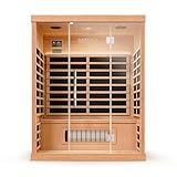 di volio Infrarotsauna Kuhmo III, Infrarotkabine für 3 Personen, Vollspektrumstrahler, LED-Farblichttherapie & Ionisator, aus Holz, 150x110x189 cm, (3-Personen)