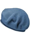 LOEVENICH Damen Baskenmütze aus Baumwolle in Bester Strick-Qualität mit modischem Rollrand Denim