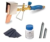 CFH Set Kupferl?tkolben Stangenl?tzinn Zinkblech L?twasser und Reinigungsvlies Blau