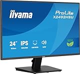 iiyama Prolite X2492HSU-B1 60,5cm 24' IPS LED-Monitor Full-HD 120Hz HDMI DP USB3.2 Slim-Line Adaptive Sync Energieklasse B