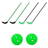 TOOLZ Hockeyschläger Set für spannende Matches - Indoor & Outdoor Hockey-Set - Hockeyausrüstung mit 4 Schlägern (70cm lang) + 2 Bälle inklusive