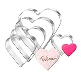 5 Stück Herz Ausstechformen- 5 Größen, Backzubehör, Tortendeko ZubehöR, Fondant Ausstechformen für Torten DIY Backwerkzeug Kekse, Fondant und Kuchen Ausstechformen