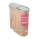 keeeper Schüttdose Jean für Trockenvorräte, Aufklappbarer Deckel, 2,6 l, Polypropylen, 21,5 x 9,5 x 24 cm, Nordic Grey