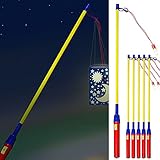 LED Laternenstab 6er Set 50cm | Laternenhalter Kunststoff batteriebetrieben | Laternenumzug Martinsumzug (1 x 6er Set Laternenstab)