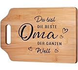 Oma Geschenk, Geburtstagsgeschenk für Oma, Bambus Schneidebrett mit Gedrucktem Text, Oma Geschenk Großmutter Geschenke von Enkelin Enkelkinder, Bester Oma der Welt