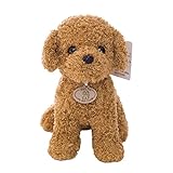 Plüsch Hund, 20cm Realistische Teddy Dog Teddy Hunde Spielzeug Kuscheltier für Kinder Plüschhund Puppe Stofftier Hund Simulation Spielzeug Plüschtiere Welpen Kissen Geschenke für Jungen Mädchen Babys