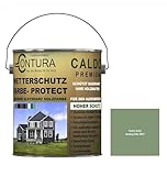 Contura Wetterschutzfarbe 500ml. Holz Dauerschutzfarbe Deckend Buntlack Holzfarbe Holzlasur Seidenmatt (Natur Grün - RAL 6021 Analog)