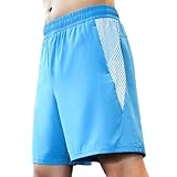 OLIns Men's Breathable Shorts Workout Gym Quick Dry Sports Basketball Running Athletic (Blue,3XL)